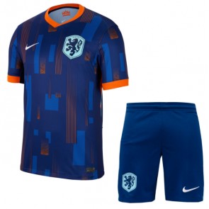 Holandsko Dětské Venkovní dres komplet ME 2024 Krátký Rukáv (+ trenýrky)